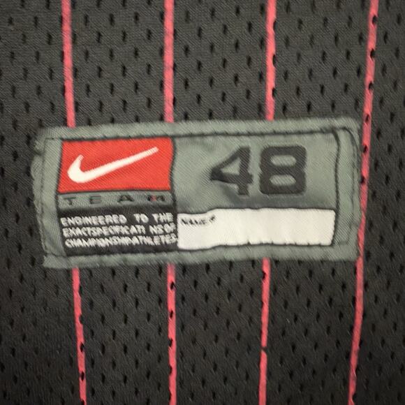 Michael Jordan Chicago Bulls Jersey #23 Black Pinstripe Nike Team Size Medium 48 - Picture 6 of 13